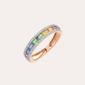 Rainbow Sapphire Band Ring