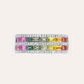 Rainbow Sapphire Double Band Ring