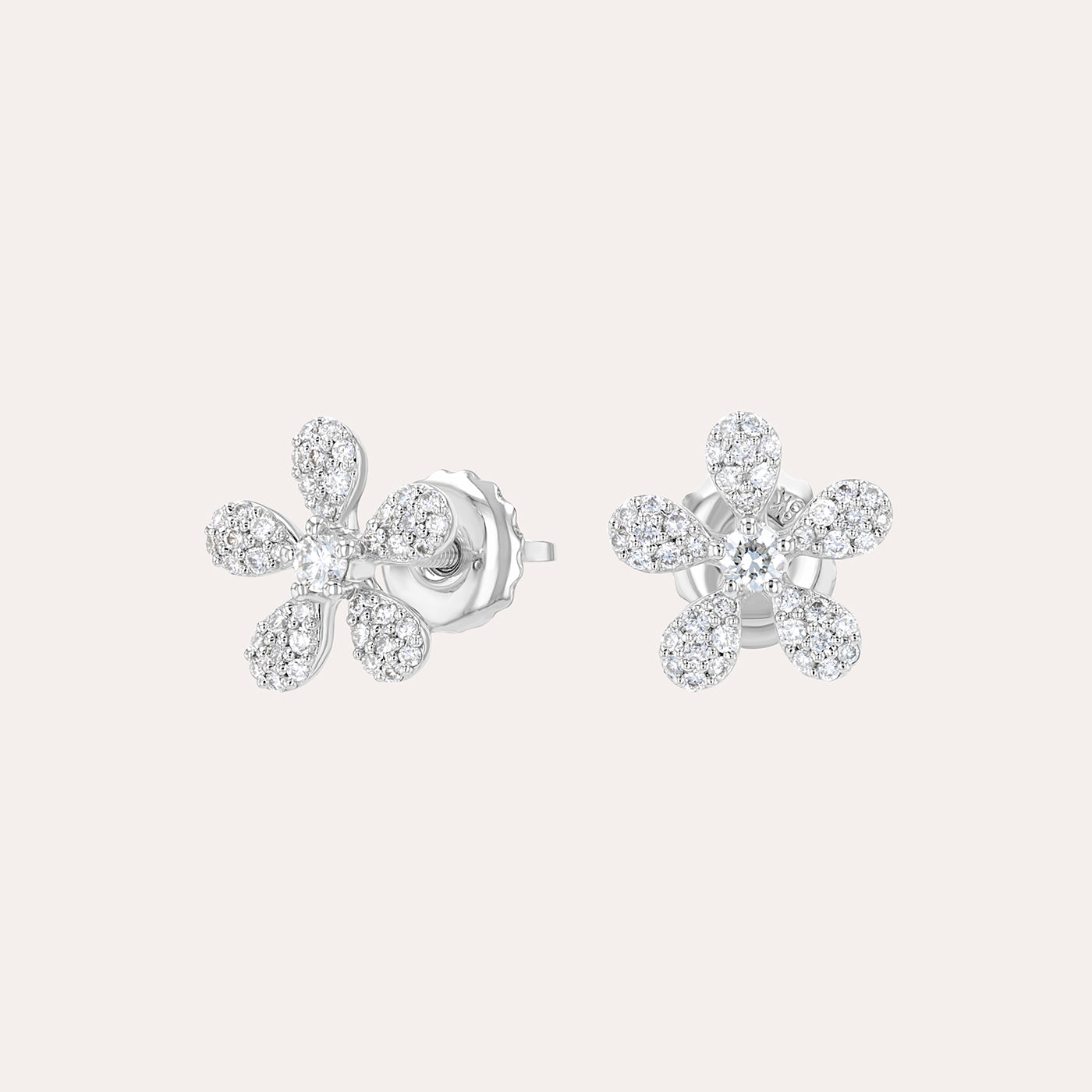 Floral Diamond Stud Earrings