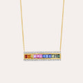 Rainbow Sapphire Bar Pendant