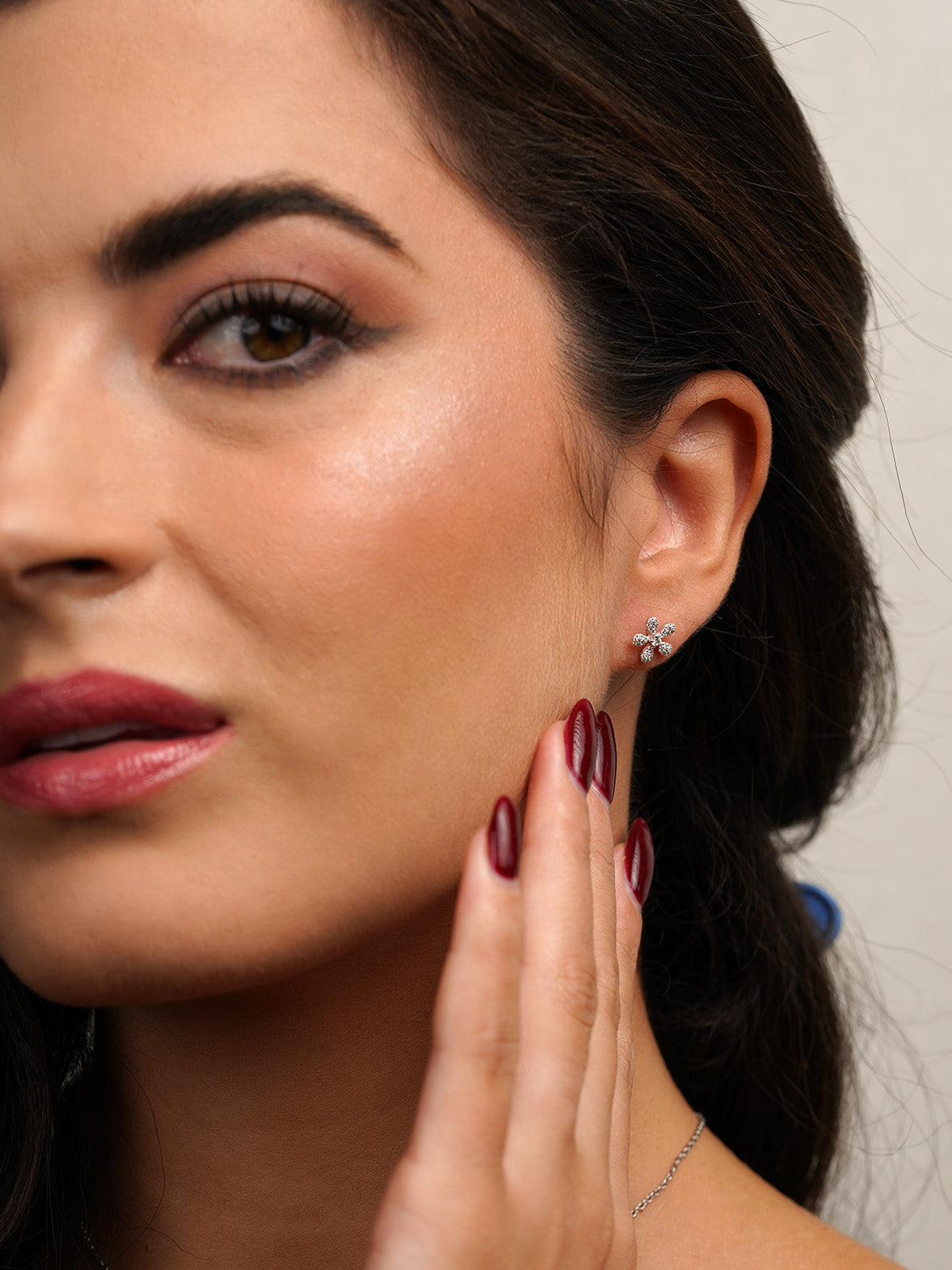 Floral Diamond Stud Earrings