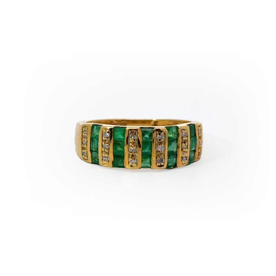 Emerald and Diamond Elegance Ring