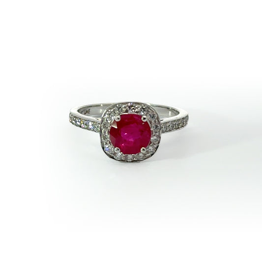 Scarlet Spark Ruby and Diamond Ring
