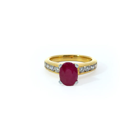 Ruby and Diamond Classic Ring