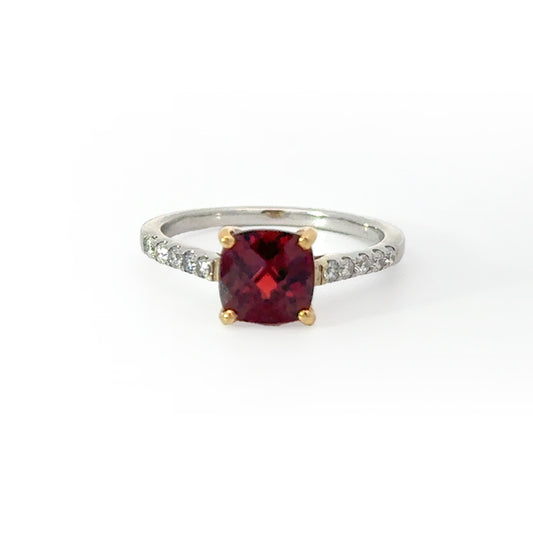 Garnet and Diamond Elegance Ring