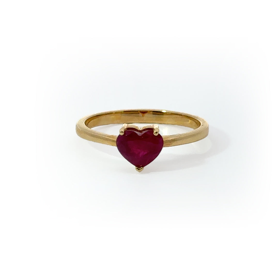 Heart Shaped Ruby Ring