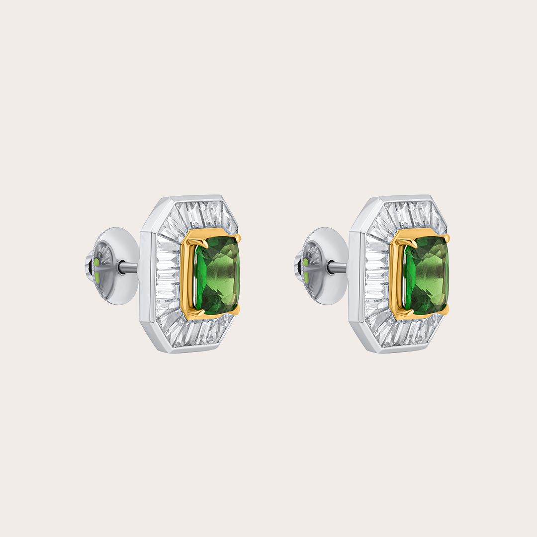 Tsavorite Octagon Earrings