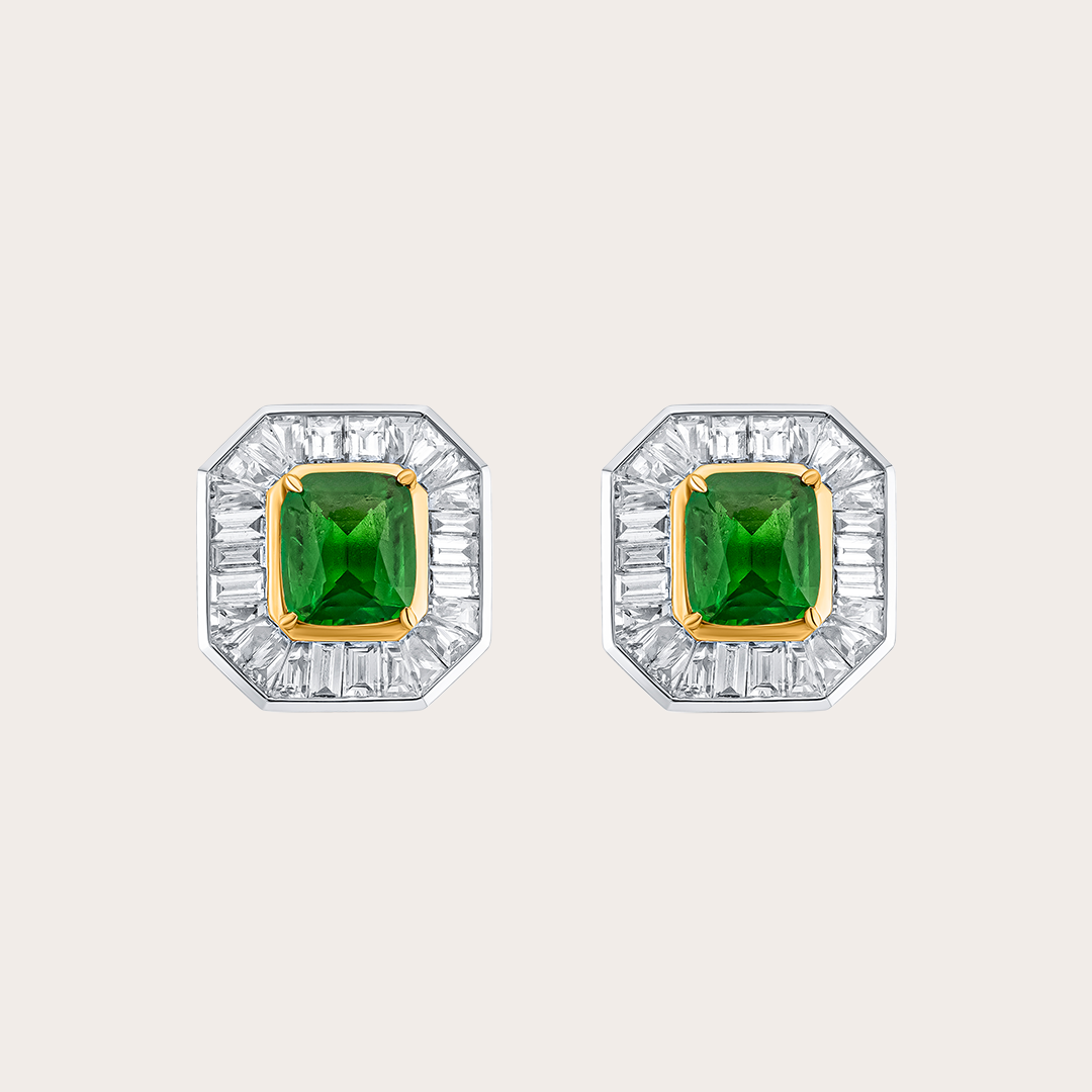 Tsavorite Octagon Earrings