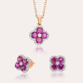 Rhodolite Bloom Pendant Set