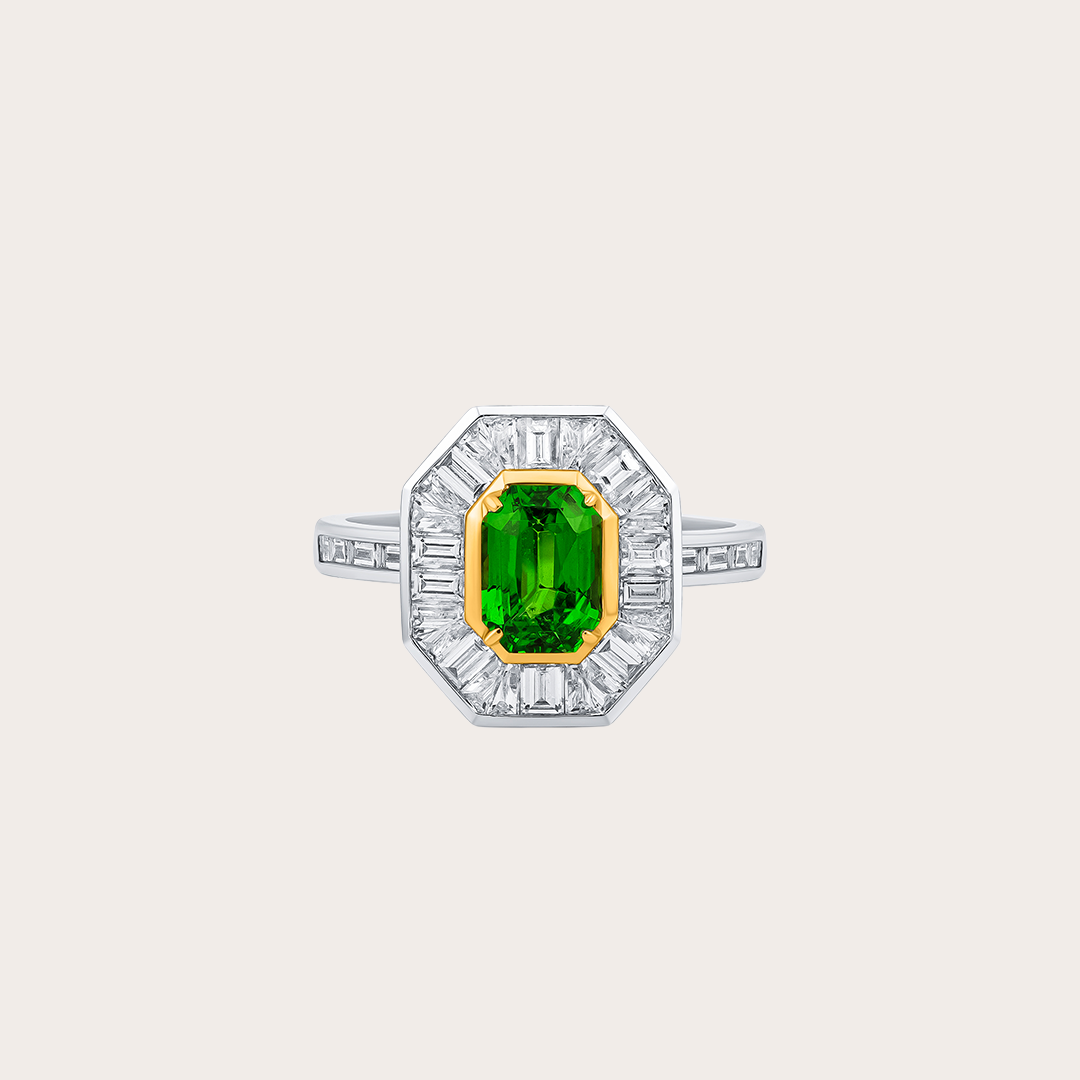 Tsavorite Octagon Ring