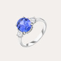 Blue Sapphire & Diamond Ring (3 Stone)