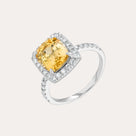 Yellow Sapphire and Diamond Ring