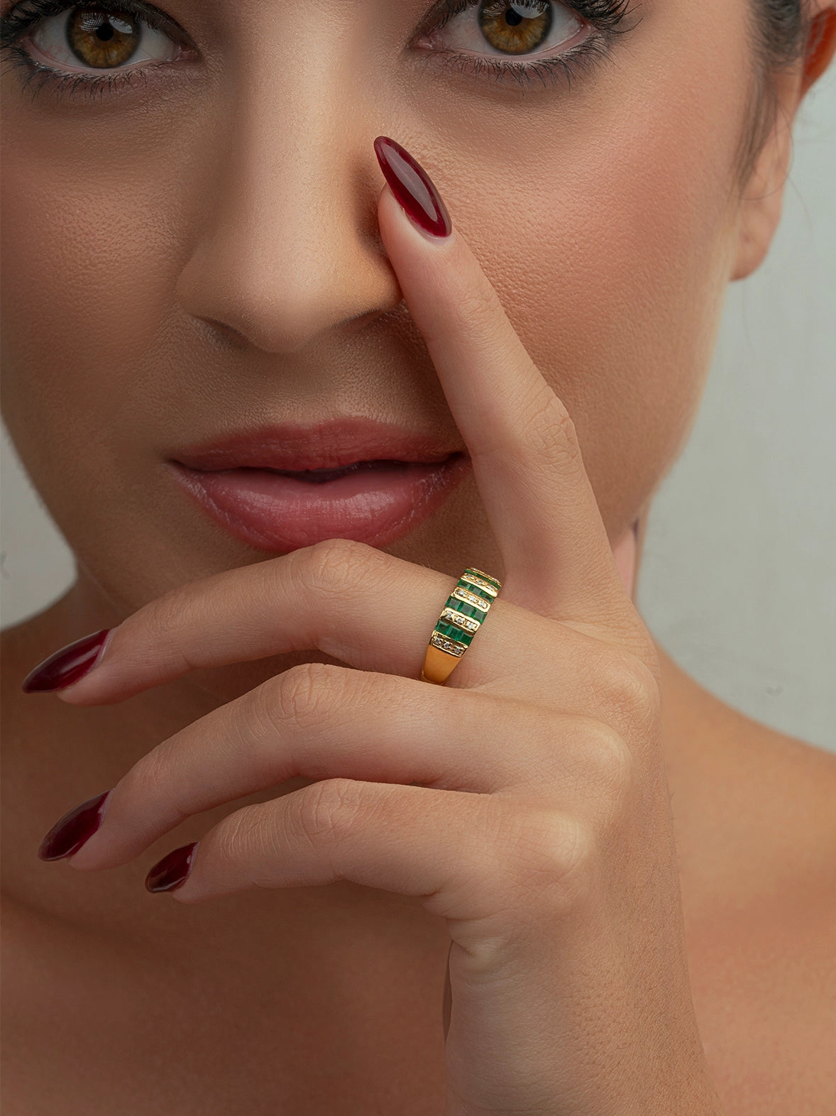Emerald and Diamond Elegance Ring