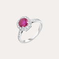 Scarlet Spark Ruby and Diamond Ring