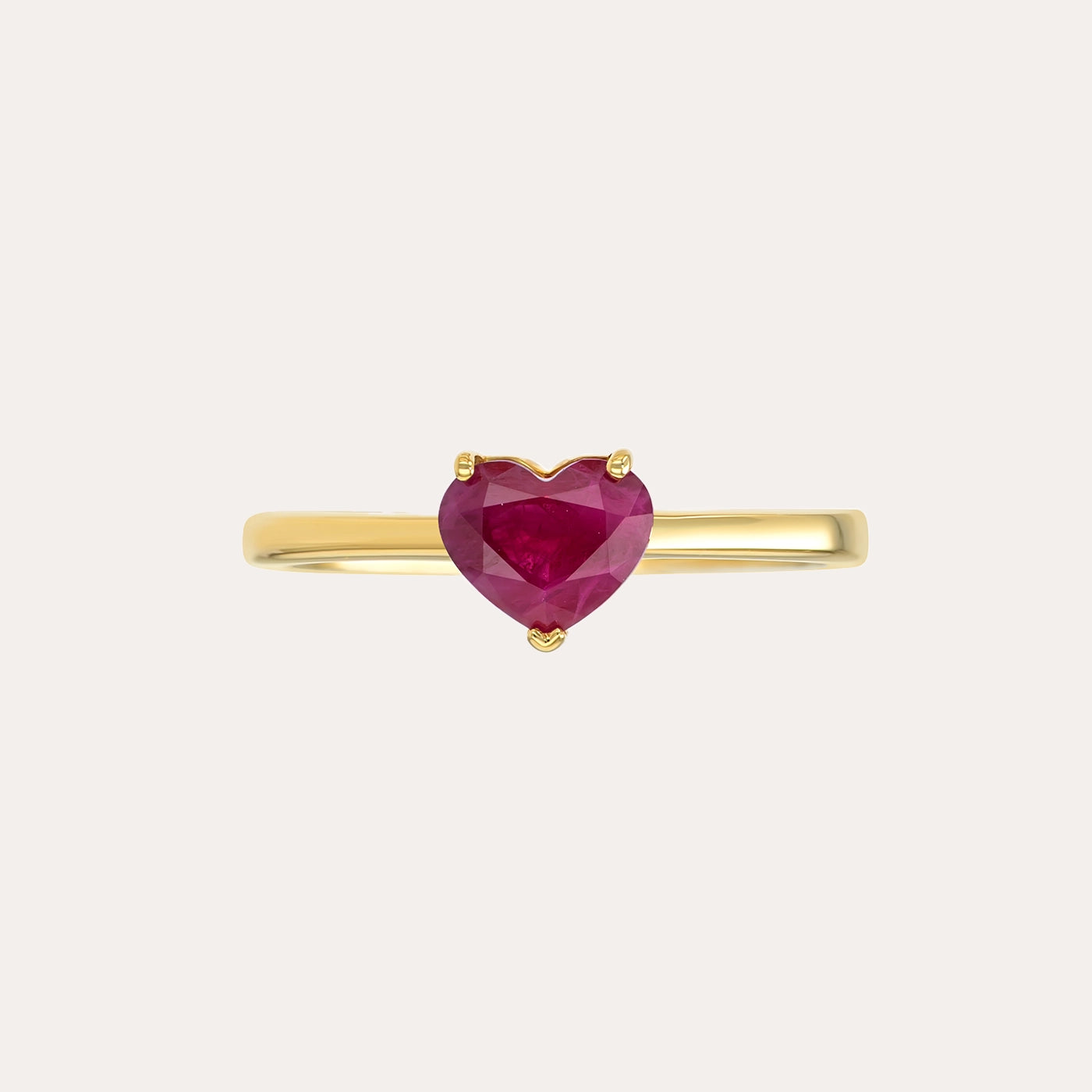 Heart Shaped Ruby Ring