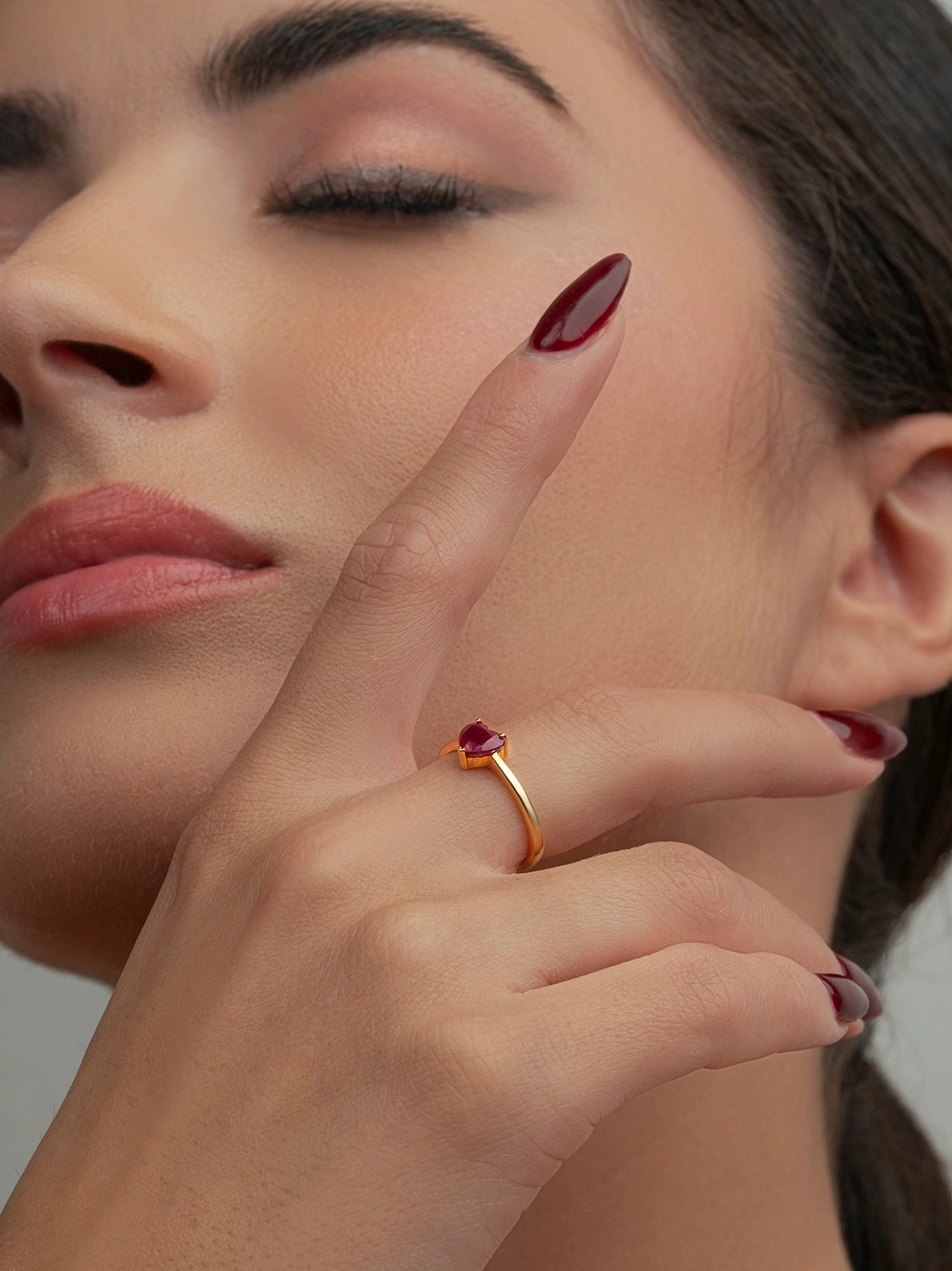 Heart Shaped Ruby Ring