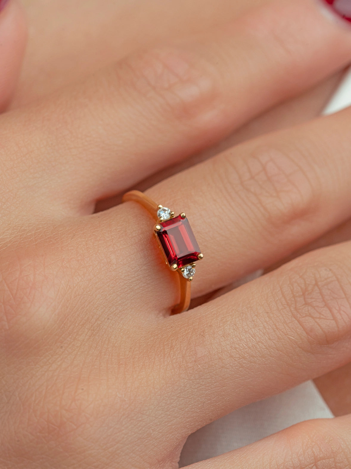 Garnet and Diamond Ring