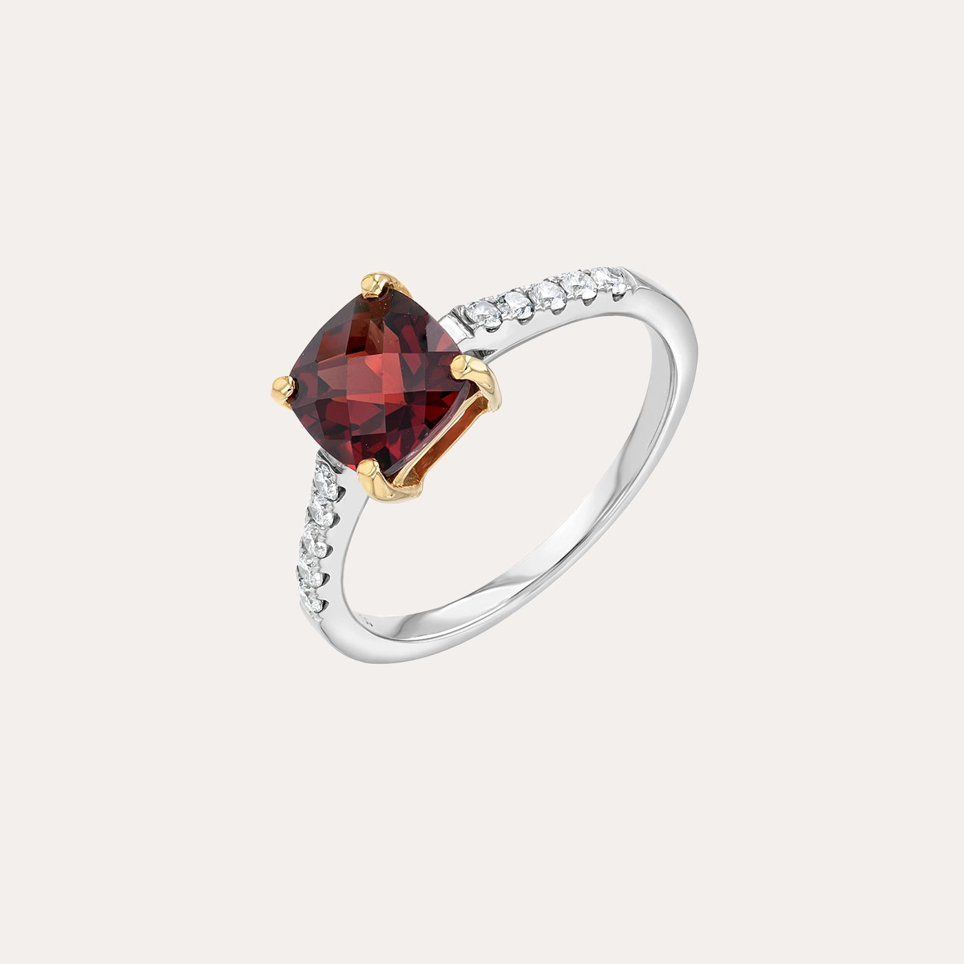 Garnet and Diamond Elegance Ring