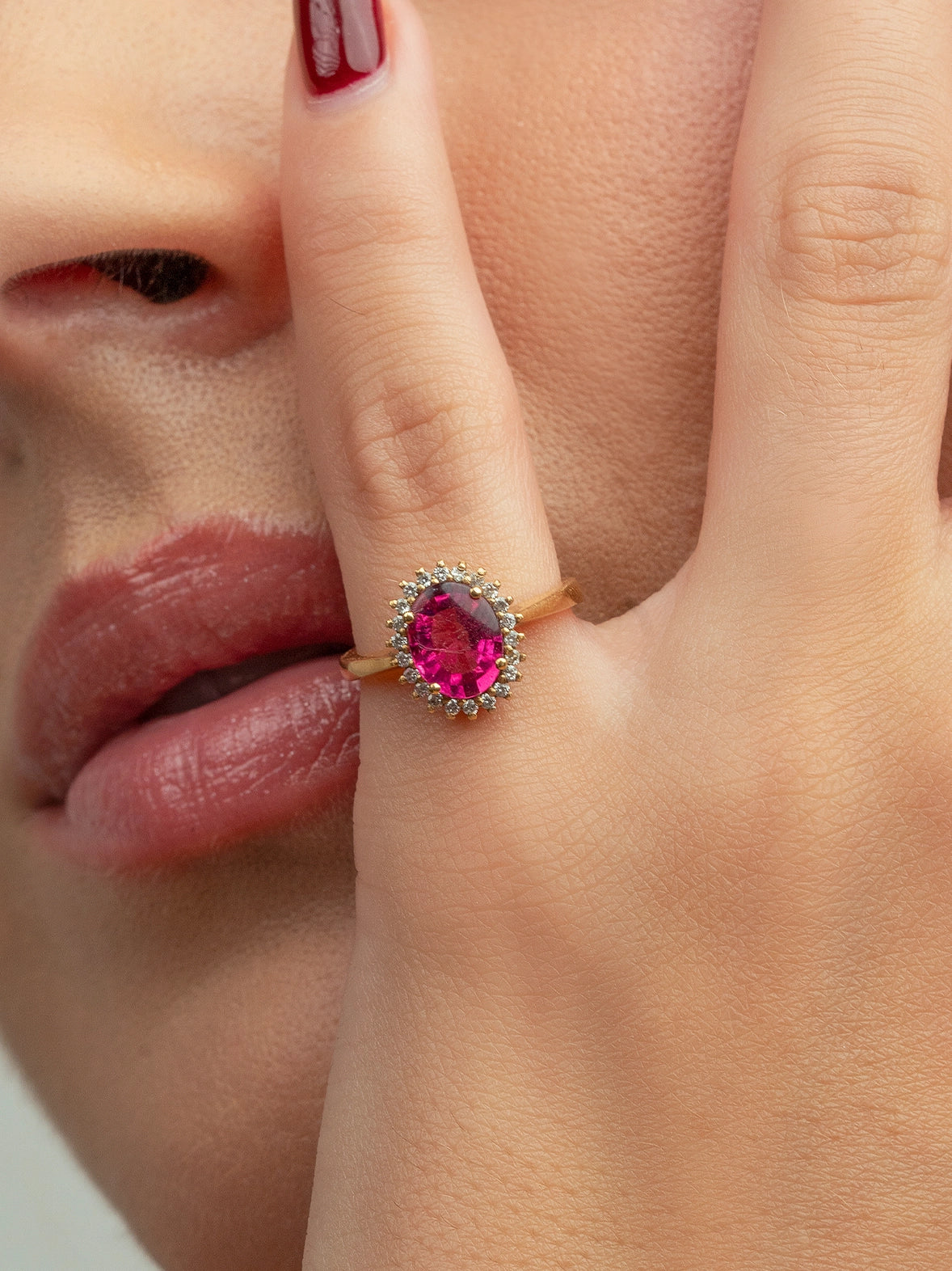 Pink Sapphire and Diamond Grace Ring