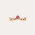 Crown Inspired ruby and diamond ring