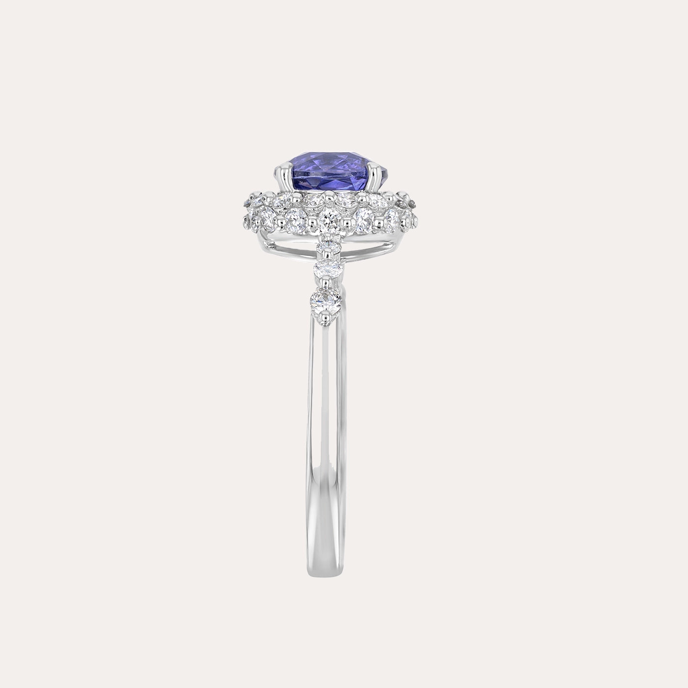 Blue Sapphire and Diamond Radiance Ring