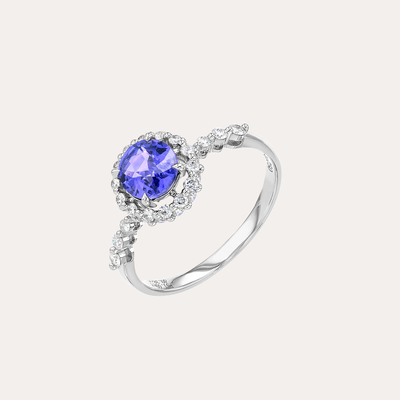Blue Sapphire and Diamond Radiance Ring