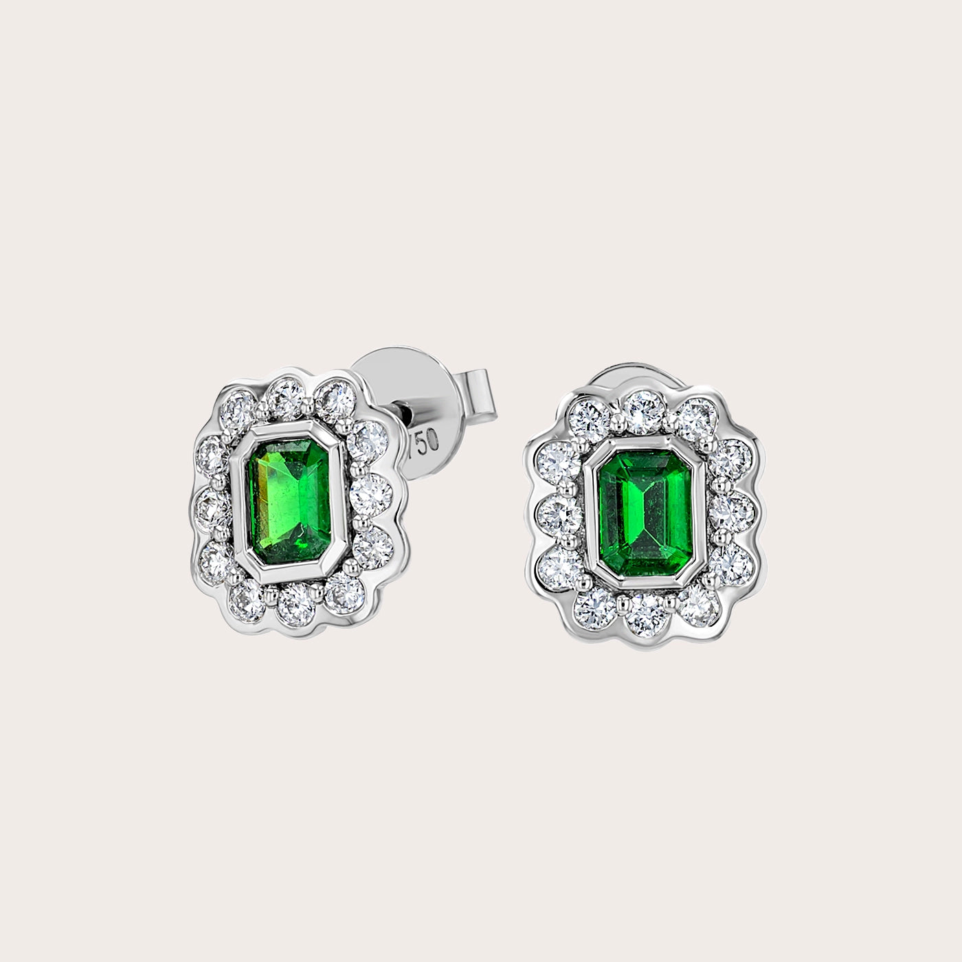 Tsavorites and Diamond Earrings