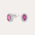 Pink Spinel and Diamond Earrings