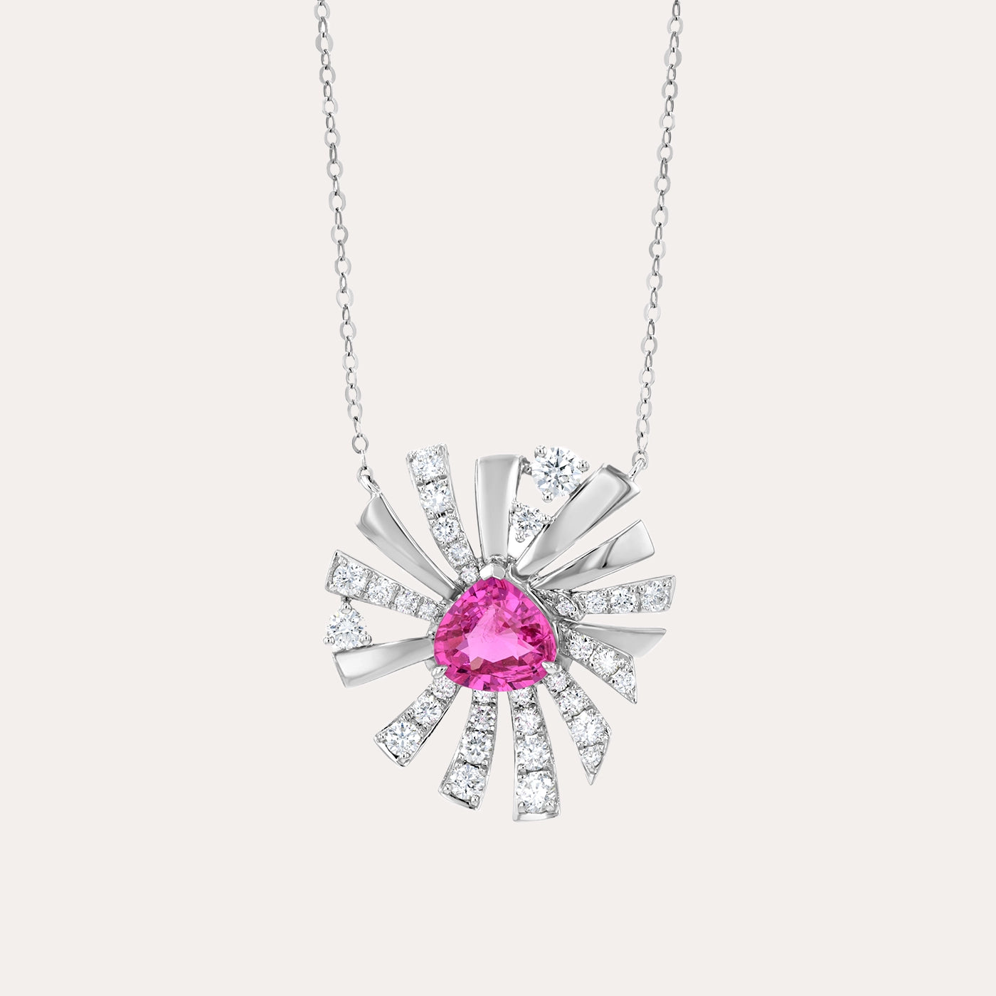 Pink Spinel and Diamond Pendant