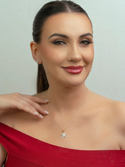 Diamond necklace and earrings set