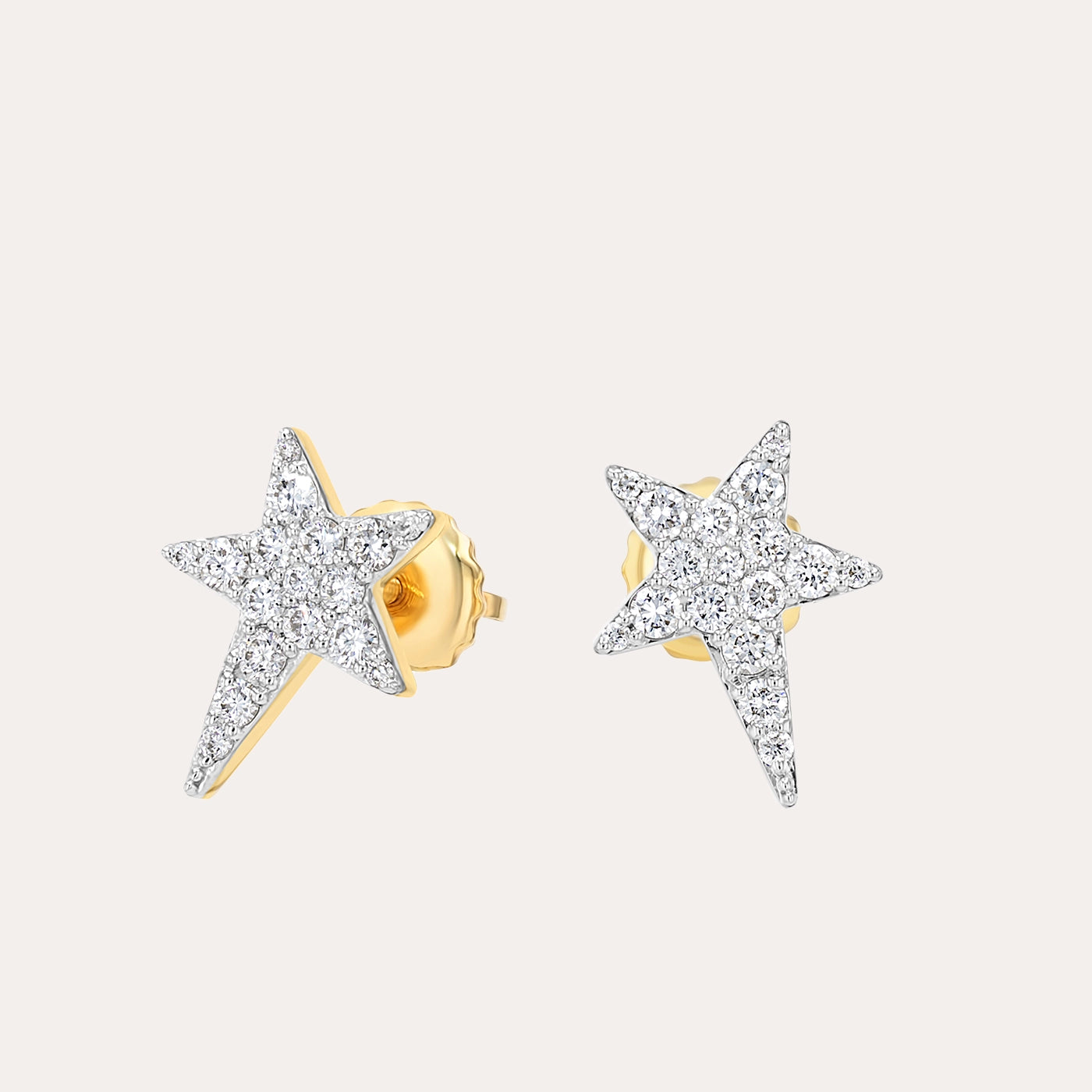 Golden Starburst Diamond Earrings