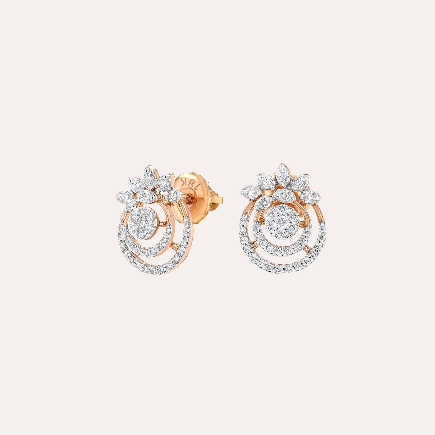 Golden Halo Bloom Diamond Earrings