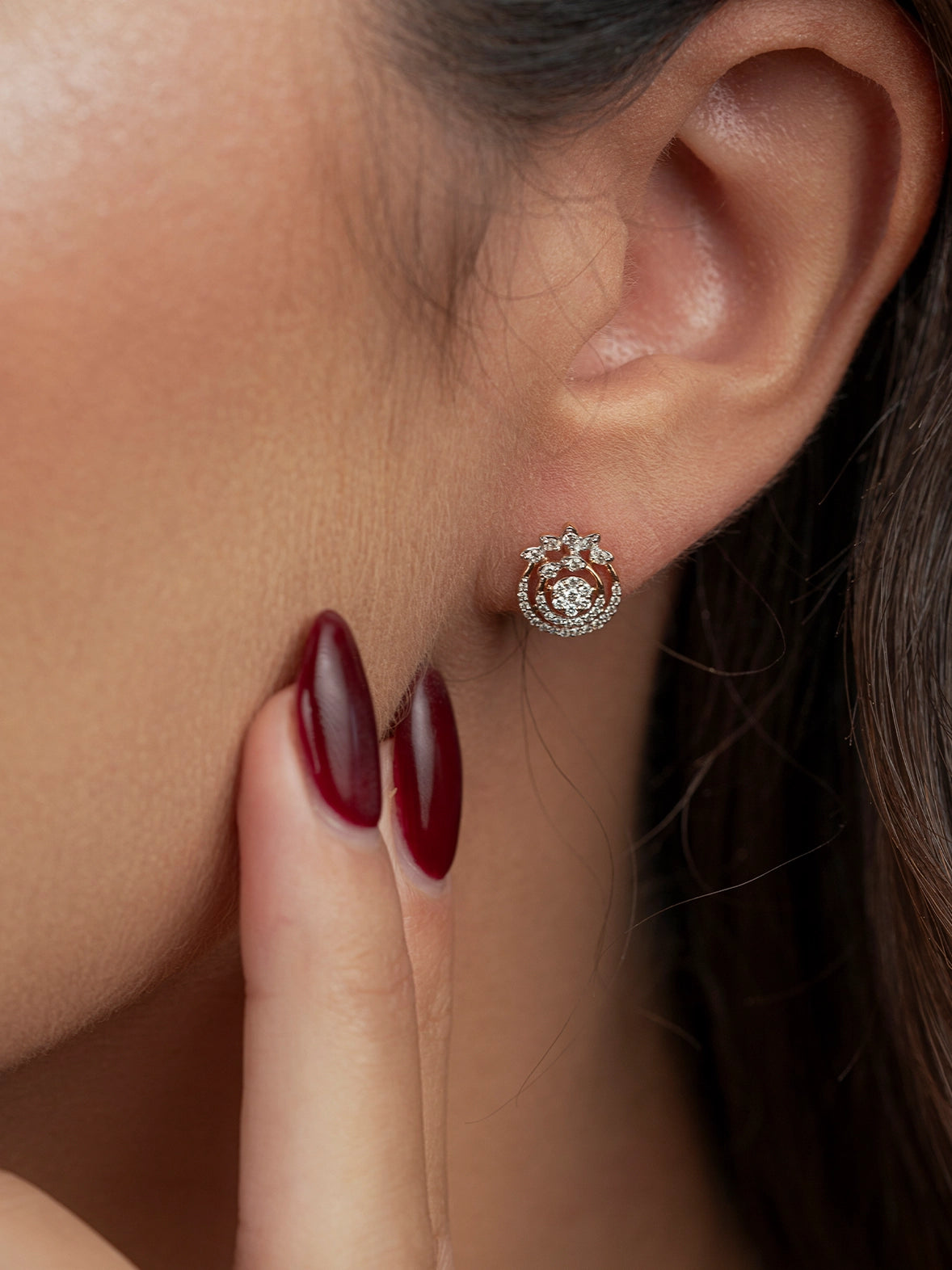 Golden Halo Bloom Diamond Earrings