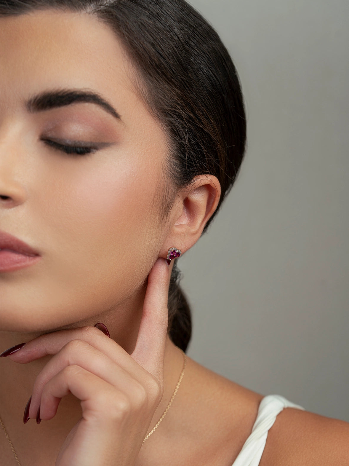 Rhodolite Blossom Earrings