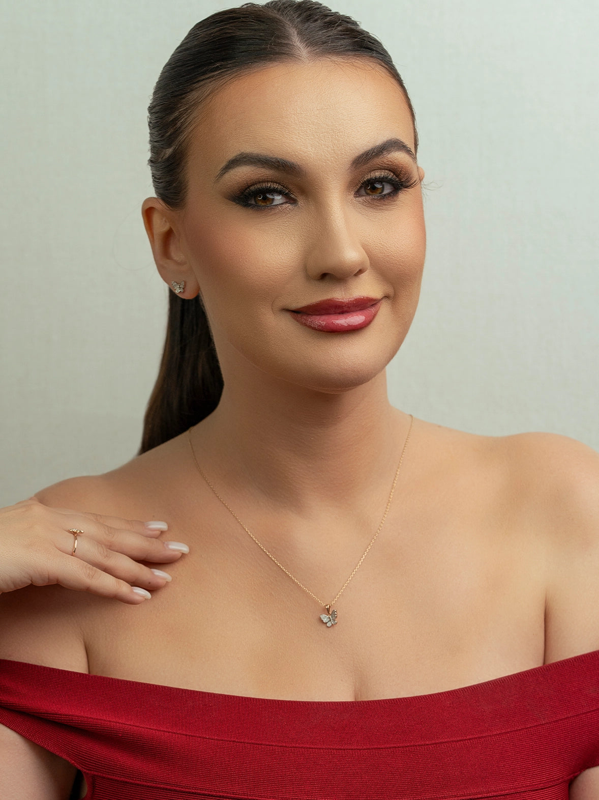 Diamond Butterfly Pendant