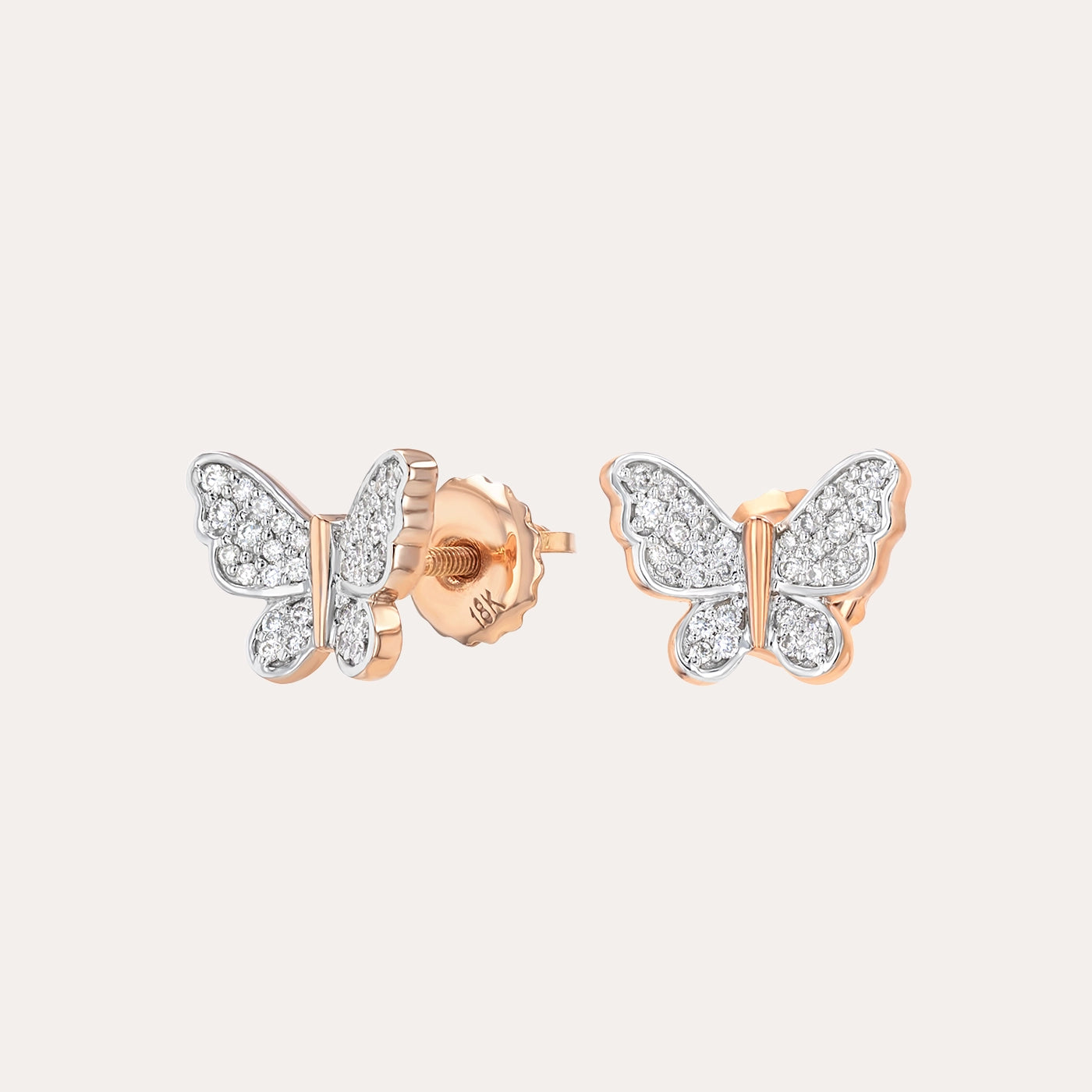Diamond Butterfly Stud Earrings