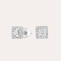 Geometric Diamond Square Stud Earrings