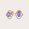 Tanzanite Diamond Floral Earrings