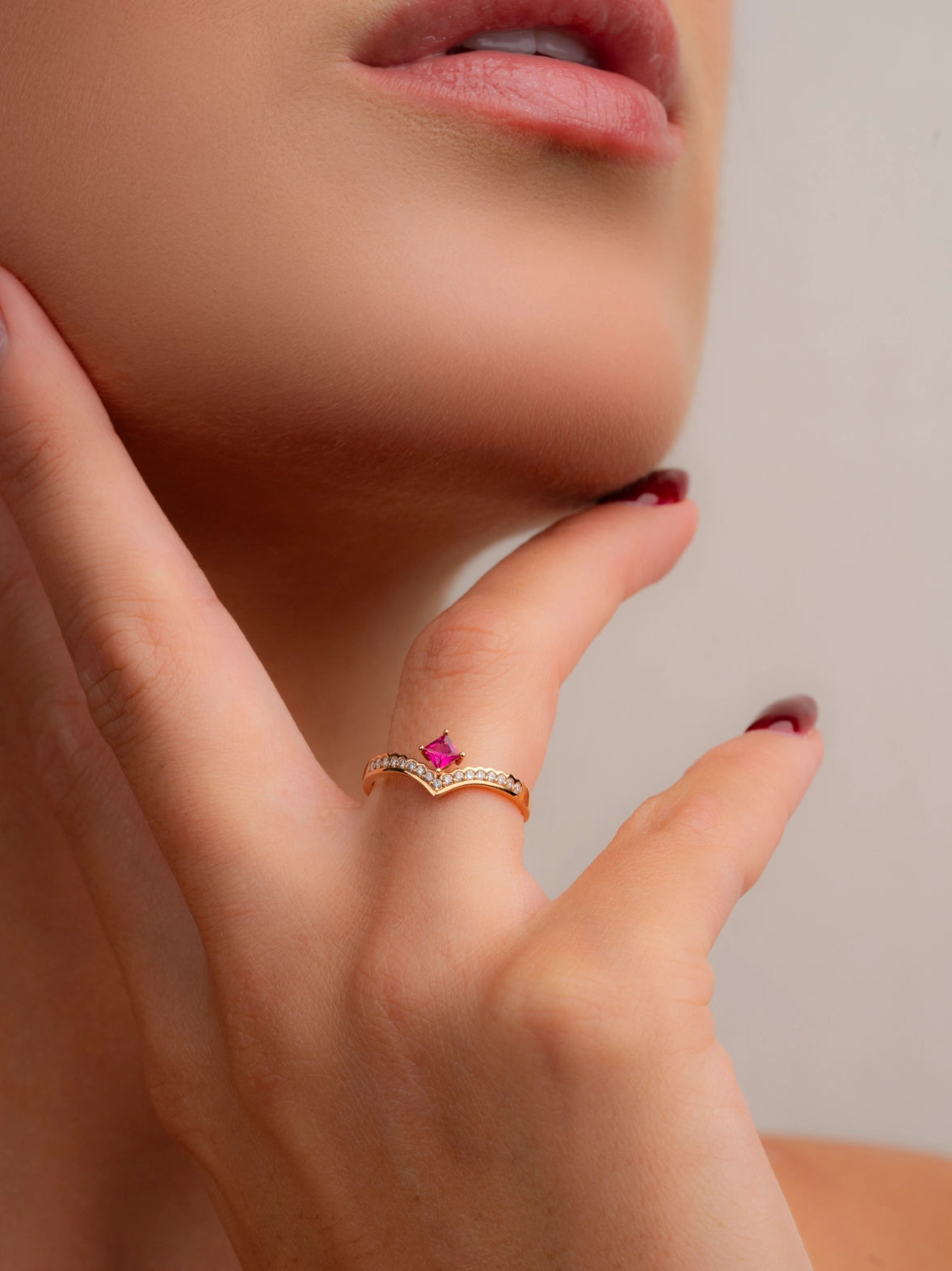 Pink Sapphire and Diamond Grace Ring