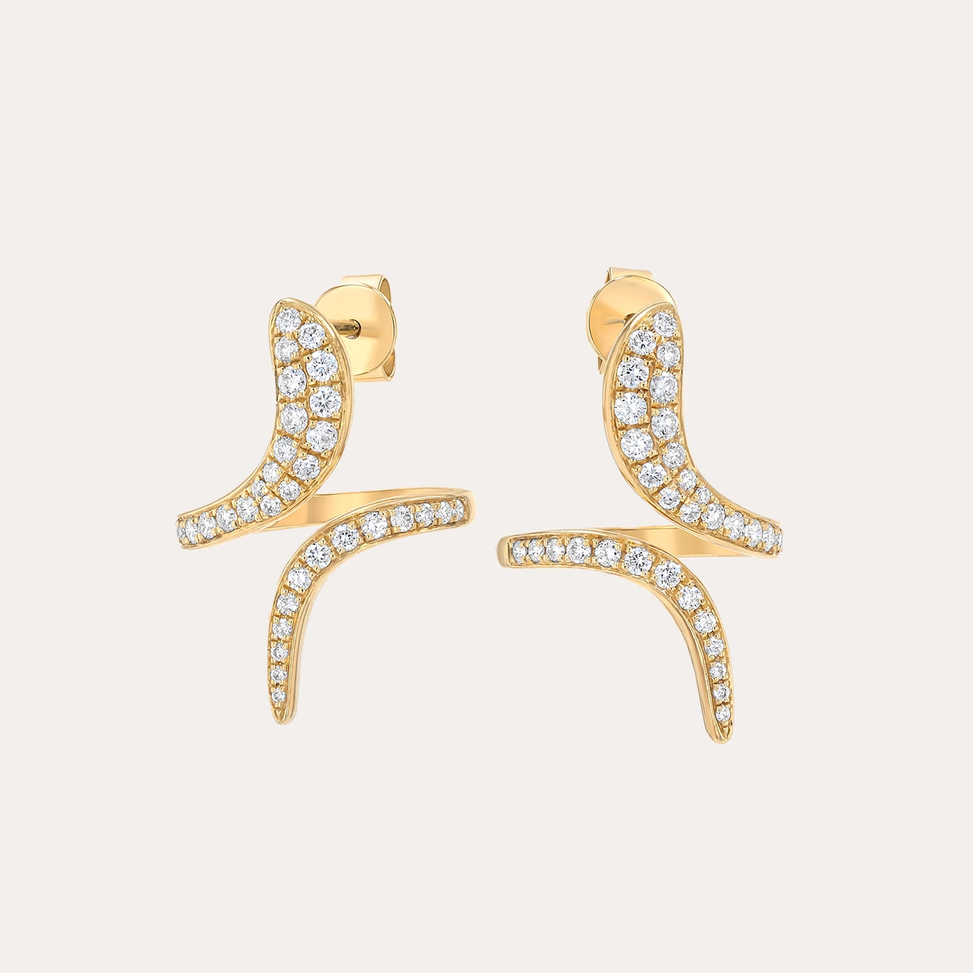 Yellow Gold and Diamond Earrings