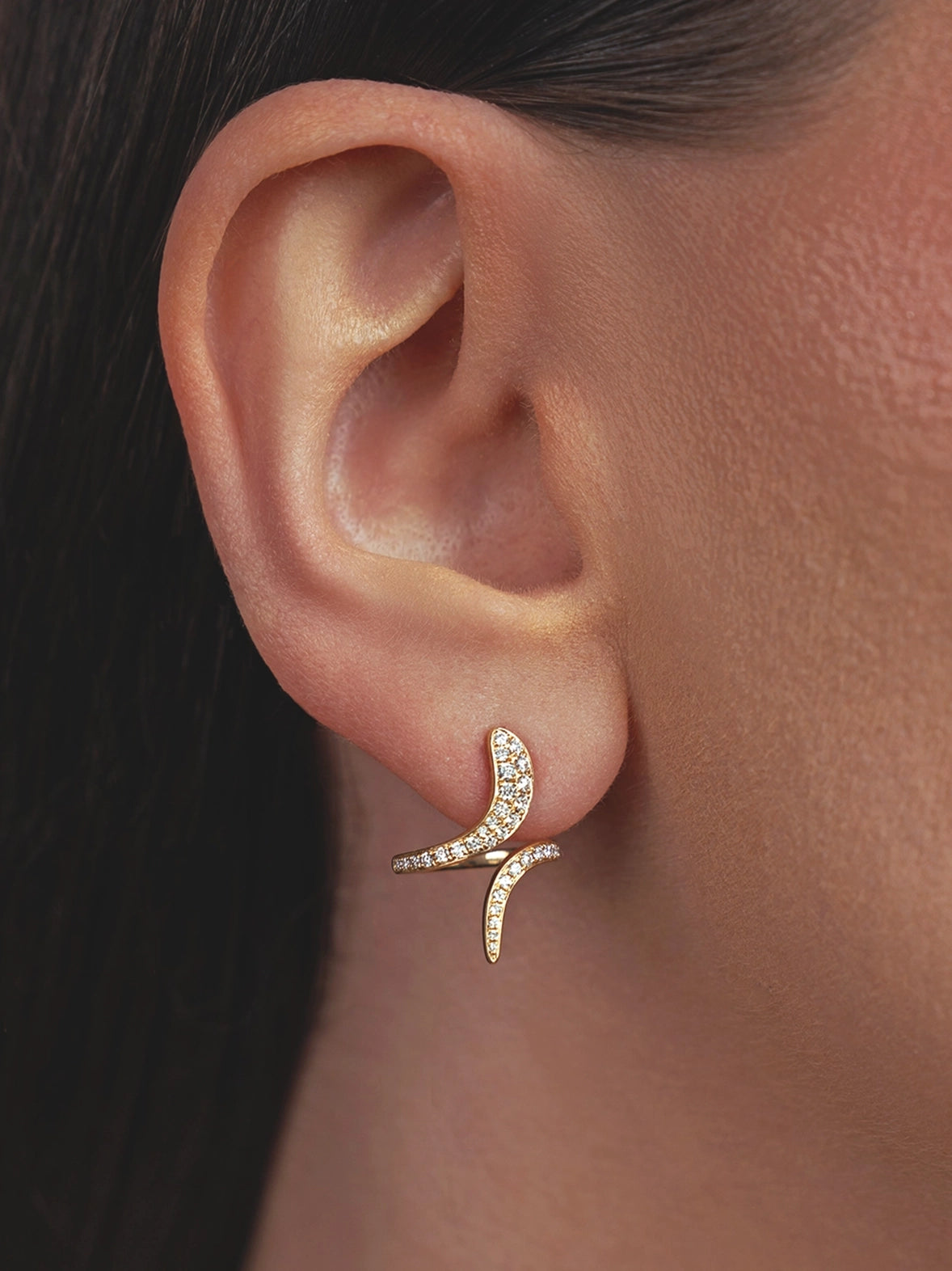 Yellow Gold and Diamond Earrings