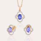 Tanzanite Floral Pendant Set