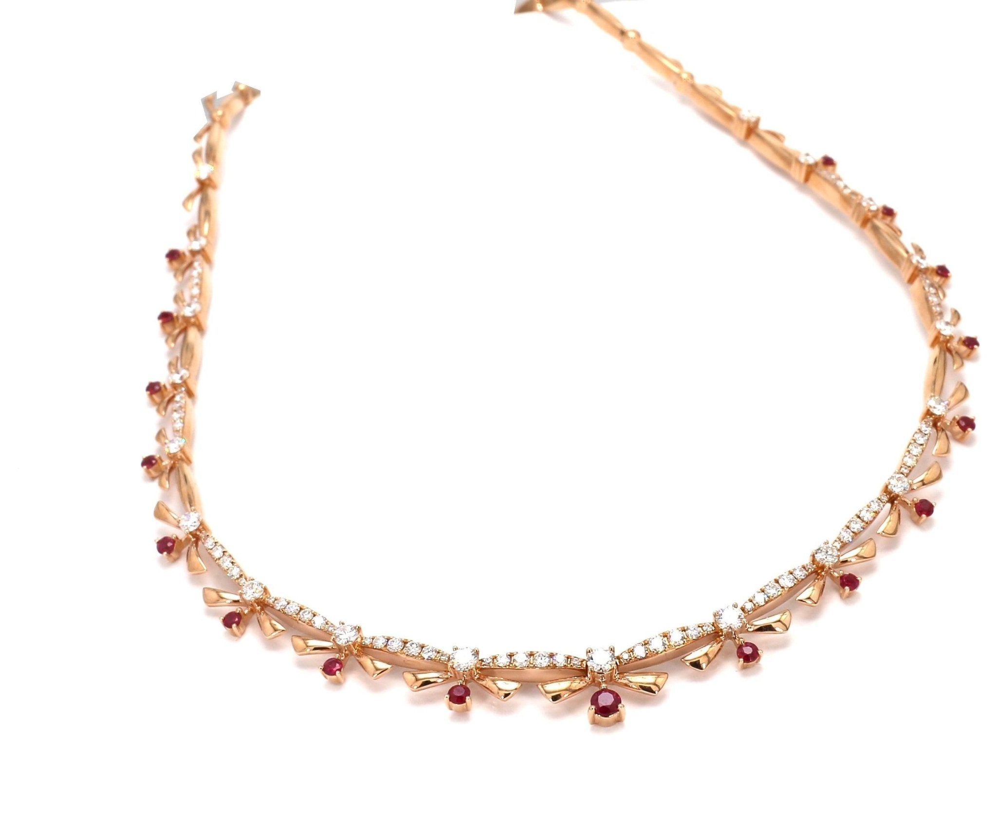 Crimson Elegance Ruby and Diamond Necklace