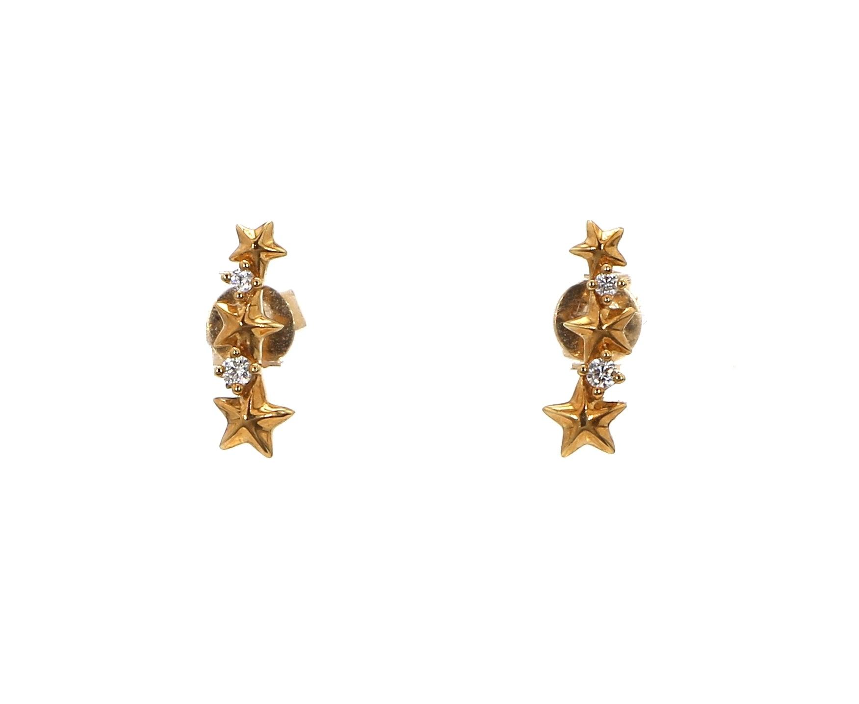 Diamond and Yellow gold earrings