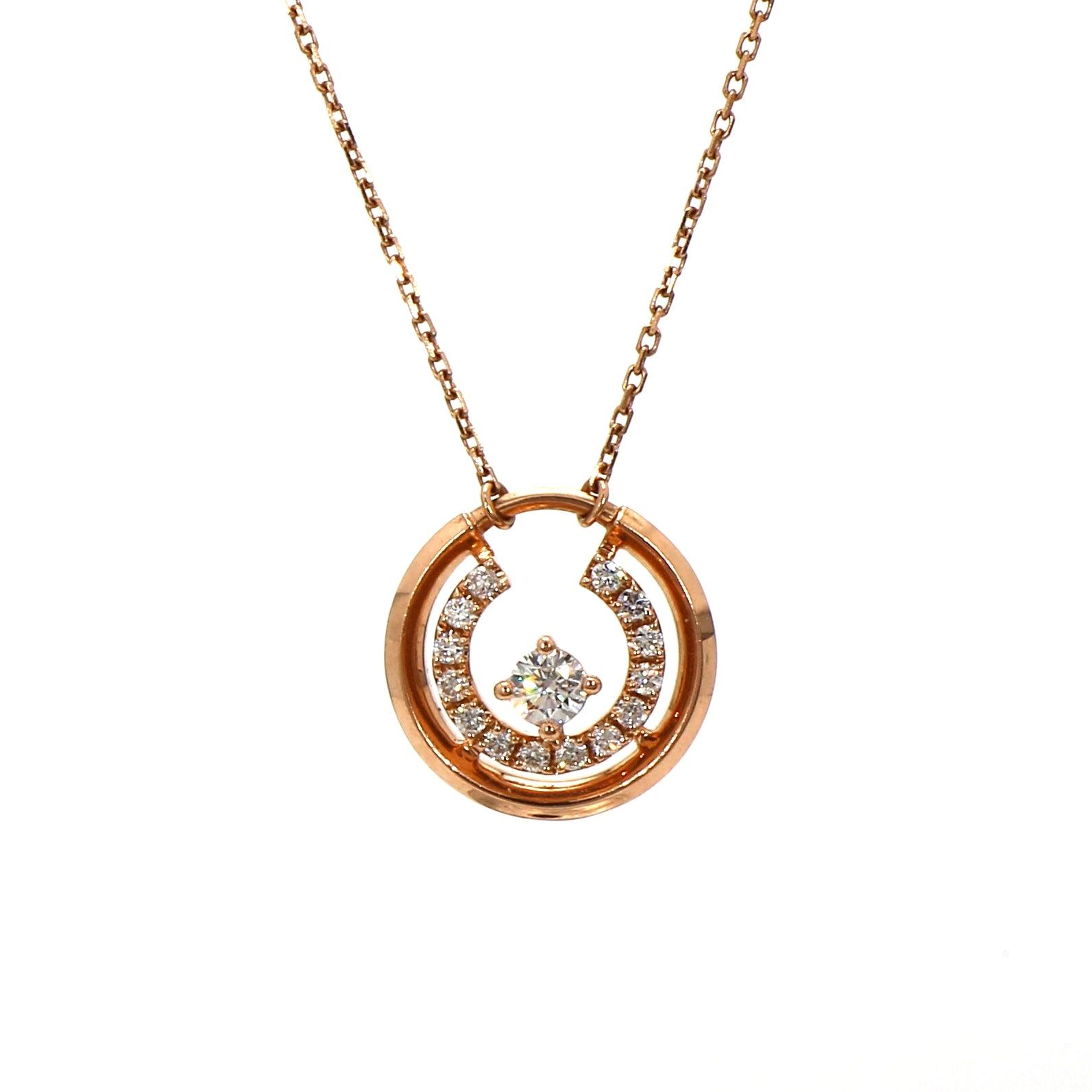 Elegant Diamond Pendant in Rose Gold