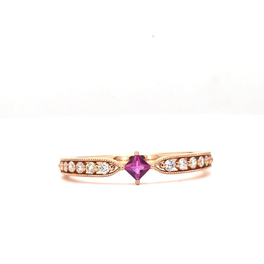 Pink Sapphire Diamond Ring