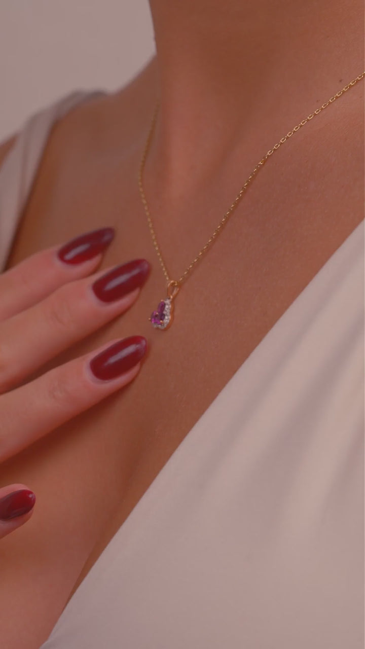 Rhodolite Blossom Pendant Set
