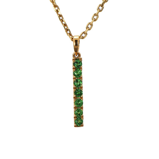 Radiant Tsavorite and Diamond Pendant