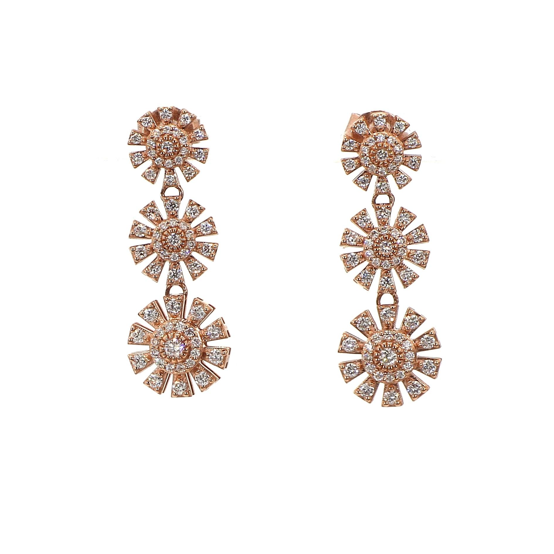 Rose Gold and Diamond Earrings