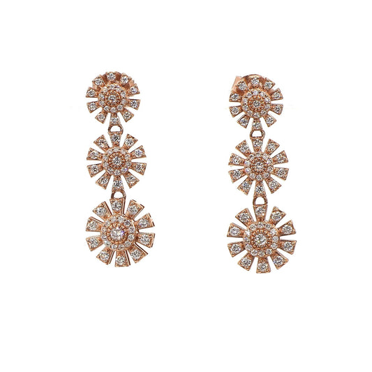 Rose Gold and Diamond Earrings